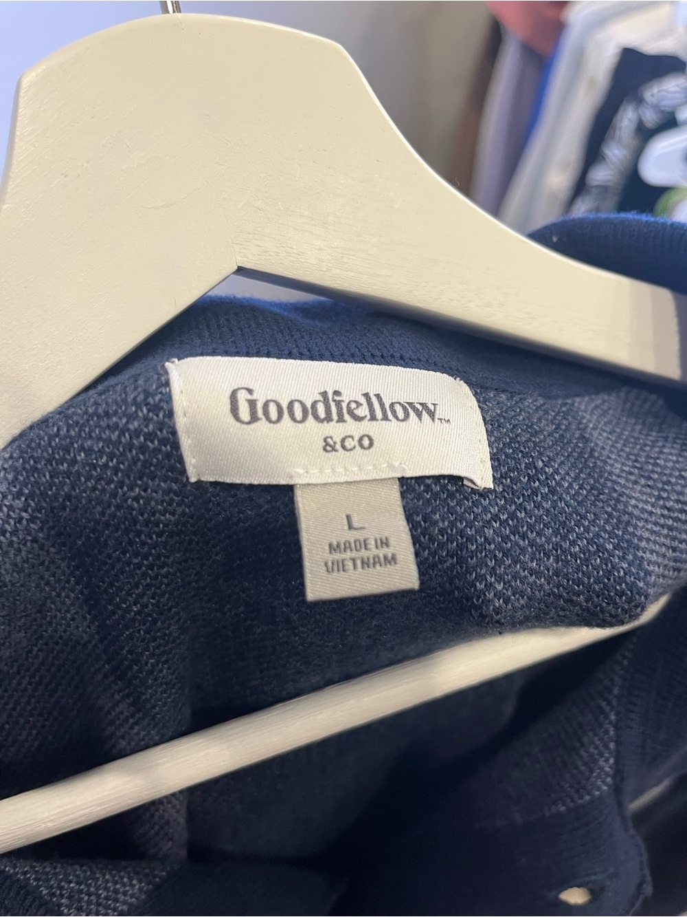 Goodfellow & Co Navy and Slate Blue Long-Sleeve Button-Up Shirt - Picture 3 of 3
